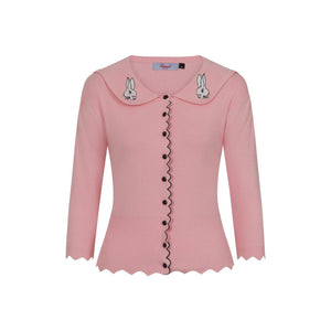 Banned Bunny Hop Cardigan in Pink-Cardigan-Glitz Glam and Rebellion GGR Pinup, Retro, and Rockabilly Fashions