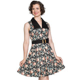 Banned Flamingo Honnie Flare Dress in Black-Dress-Glitz Glam and Rebellion GGR Pinup, Retro, and Rockabilly Fashions