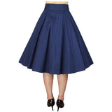 Betty Bow Circle Skirt in Navy-Skirts-Glitz Glam and Rebellion GGR Pinup, Retro, and Rockabilly Fashions