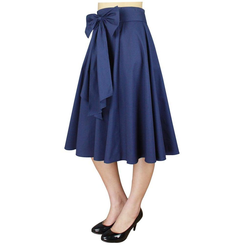 Betty Bow Circle Skirt in Navy – Glitz Glam and Rebellion