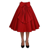 Betty Bow Circle Skirt in Red-Skirts-Glitz Glam and Rebellion GGR Pinup, Retro, and Rockabilly Fashions