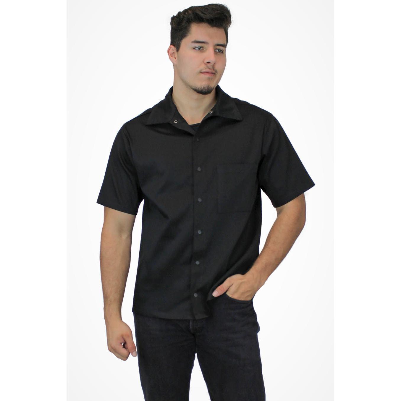 motorcycle dress shirt High Mileage Men's Concealed Carry Black Premium Cowhide Leather Biker Motorcycle Shirt