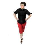 update alt-text with template GGR Lace Trimmed Shirt in Black-Top-Glitz Glam and Rebellion GGR Pinup, Retro, and Rockabilly Fashions