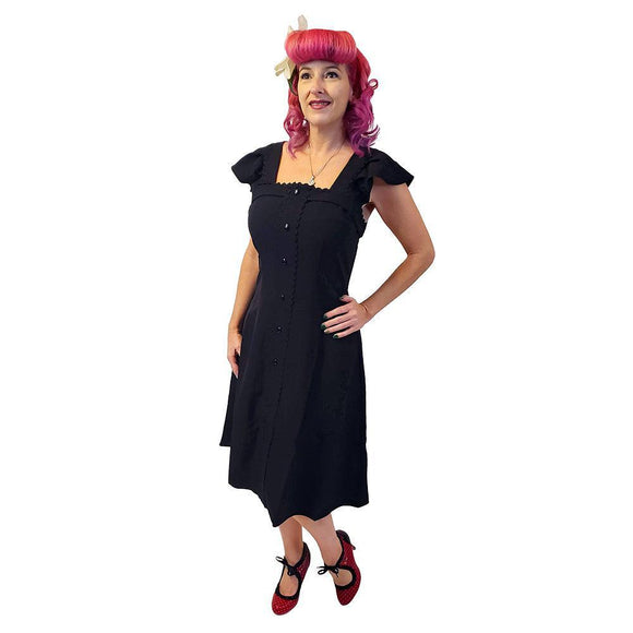 Claudia Swing Dress in Black-Dress-Glitz Glam and Rebellion GGR Pinup, Retro, and Rockabilly Fashions
