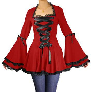 Calliope Lace Corset Top in Red-Top-Glitz Glam and Rebellion GGR Pinup, Retro, and Rockabilly Fashions