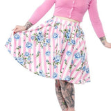 Sourpuss Carousel Roses Sweets Swing Skirt-Skirts-Glitz Glam and Rebellion GGR Pinup, Retro, and Rockabilly Fashions