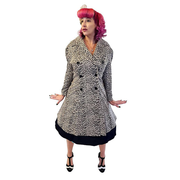 Cassie Blanca Trench Coat in Leopard-Coat-Glitz Glam and Rebellion GGR Pinup, Retro, and Rockabilly Fashions