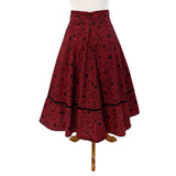Anita Swing Skirt in Red Floral-Skirts-Glitz Glam and Rebellion GGR Pinup, Retro, and Rockabilly Fashions