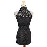 Lace Trim Sleeveless Top in Black-Top-Glitz Glam and Rebellion GGR Pinup, Retro, and Rockabilly Fashions
