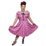Peter Pan Collar Swing Dress in Pink Atomic-Dress-Glitz Glam and Rebellion GGR Pinup, Retro, and Rockabilly Fashions