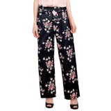 Soft Tie-Waist Pants in Black Floral-Pants-Glitz Glam and Rebellion GGR Pinup, Retro, and Rockabilly Fashions
