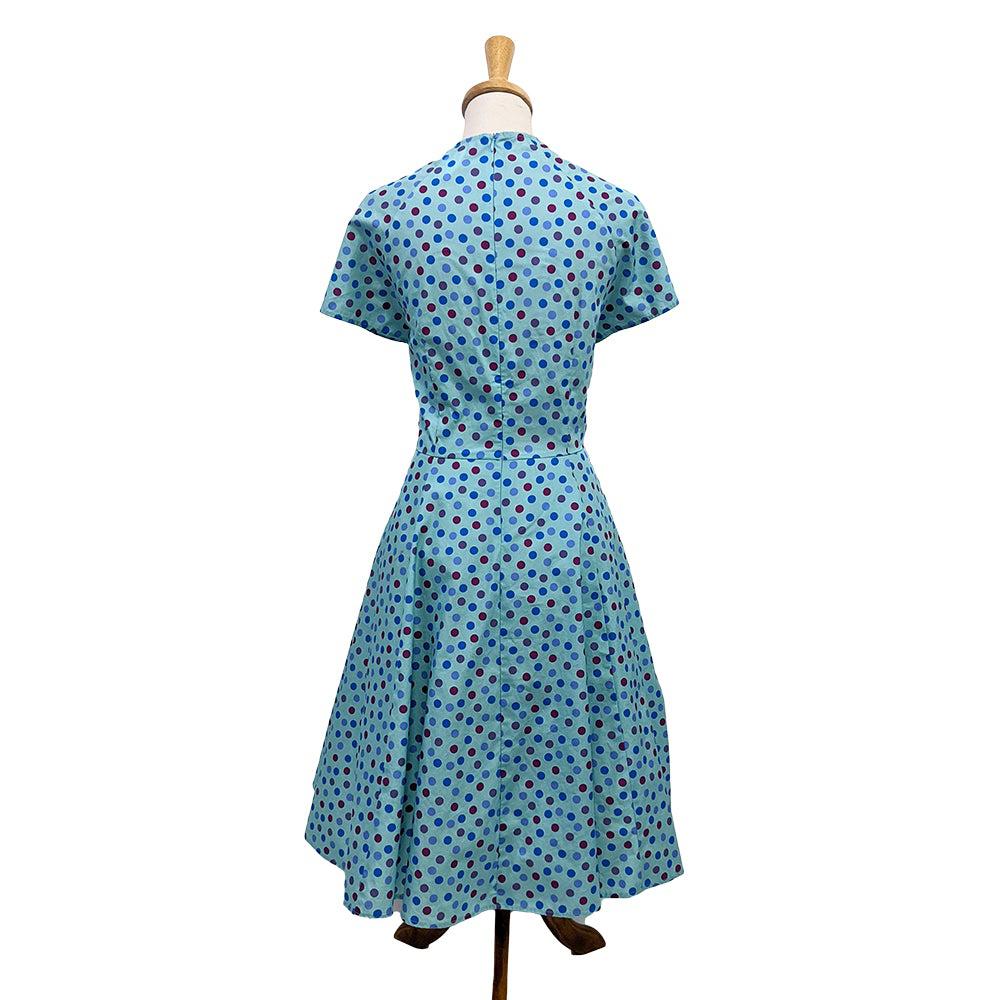 Lindy bop blue store polka dot dress