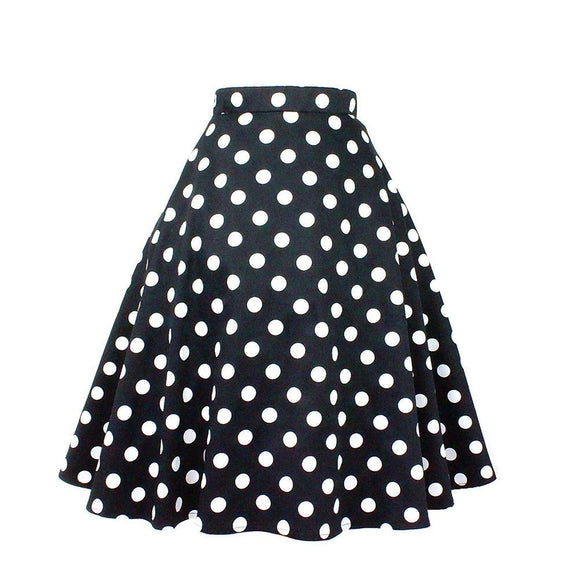 Hemet Circle Skirt in Black & White Polka Dots-Skirts-Glitz Glam and Rebellion GGR Pinup, Retro, and Rockabilly Fashions