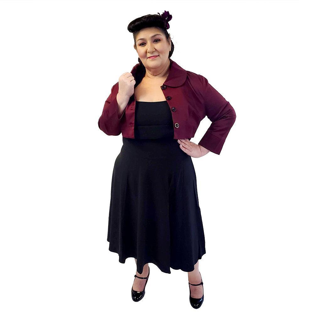 princess polly baby blue dress Cropped Retro Jacket in Burgundy – Glitz Glam and Rebellion