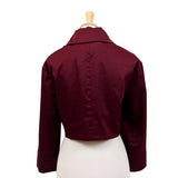 Cropped Retro Jacket in Burgundy-Jacket-Glitz Glam and Rebellion GGR Pinup, Retro, and Rockabilly Fashions