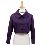 Cropped Retro Jacket in Purple-Jacket-Glitz Glam and Rebellion GGR Pinup, Retro, and Rockabilly Fashions