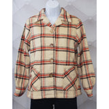 Star Struck 40s Button Down Jacket in Tan, Black and Red Plaid-Jacket-Glitz Glam and Rebellion GGR Pinup, Retro, and Rockabilly Fashions