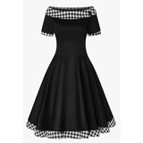 Dolly & Dotty Darlene Dress in Black and White Gingham-Dress-Glitz Glam and Rebellion GGR Pinup, Retro, and Rockabilly Fashions
