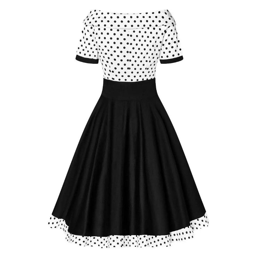 Dolly & Dotty Darlene Dress in White with Black Polka Dots – Glitz Glam ...