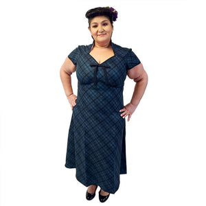 Dolly Swing Dress in Teal Plaid-Dress-Glitz Glam and Rebellion GGR Pinup, Retro, and Rockabilly Fashions