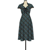 Dolly Swing Dress in Teal Plaid-Dress-Glitz Glam and Rebellion GGR Pinup, Retro, and Rockabilly Fashions