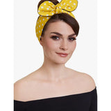 Dolly & Dotty Pinup and Rockabilly Headscarf in Yellow with White Polka Dots-Hair Accessory-Glitz Glam and Rebellion GGR Pinup, Retro, and Rockabilly Fashions