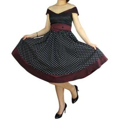 Dotty Dream Dress in Black-Dress-Glitz Glam and Rebellion GGR Pinup, Retro, and Rockabilly Fashions