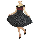 Dotty Dream Dress in Burgundy-Dress-Glitz Glam and Rebellion GGR Pinup, Retro, and Rockabilly Fashions