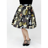 Hemet Circle Skirt in Edgar Allen Poe Print-Skirts-Glitz Glam and Rebellion GGR Pinup, Retro, and Rockabilly Fashions