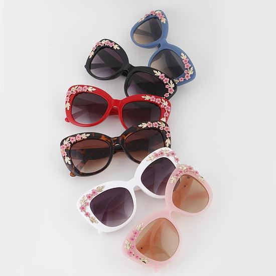 Fiesta Floral Feline Sunglasses-Sunglasses-Glitz Glam and Rebellion GGR Pinup, Retro, and Rockabilly Fashions