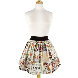 Hemet Pleated Skirt in Frida Noche de Baile Print-Skirts-Glitz Glam and Rebellion GGR Pinup, Retro, and Rockabilly Fashions