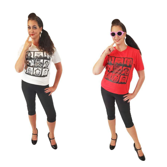 Star Struck Clothing Psycho Bunch Tee (in 2 Colors!)-Tee-Glitz Glam and Rebellion GGR Pinup, Retro, and Rockabilly Fashions