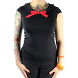 Hemet Sailor Bow Top in Black and Red-Top-Glitz Glam and Rebellion GGR Pinup, Retro, and Rockabilly Fashions