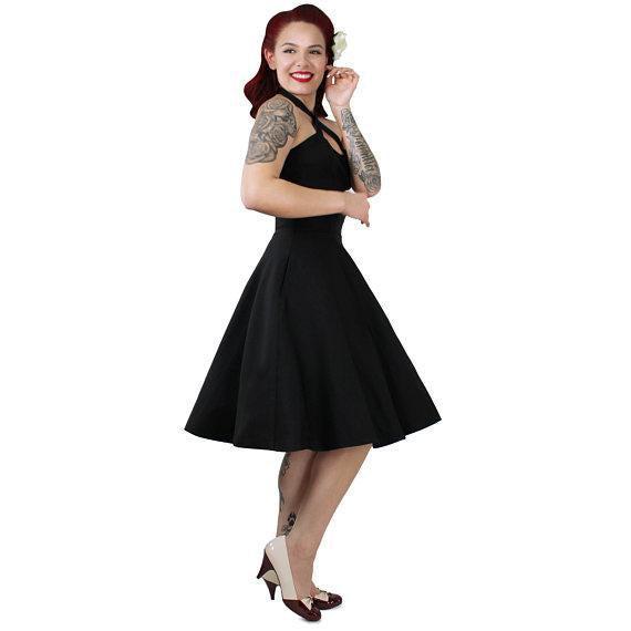black criss cross dress Criss-Cross Halter by Hemet – Glitz Glam and Rebellion Size Guide:10 Lace Appliques D201 1930s woman in a
