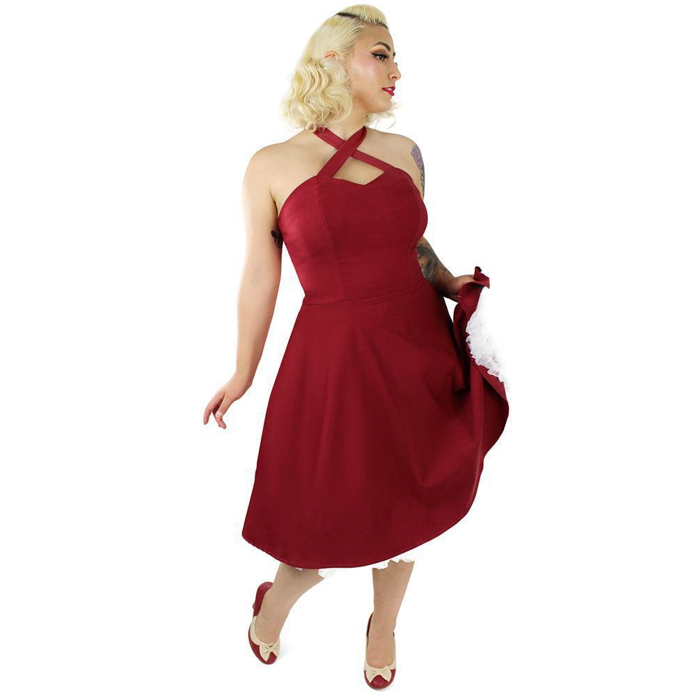 burgundy pin up dress Criss-Cross Halter in by Hemet – Glitz Glam and Rebellion Tunics & Cover Ups Sewn in a WRAP Floral, Peach, Blush and Maxi dress Select Sneaker Size:43