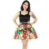 Hemet Pleated Skirt in Aloha Print-Skirts-Glitz Glam and Rebellion GGR Pinup, Retro, and Rockabilly Fashions