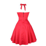 Hemet Halter Swing Dress in Red-Dress-Glitz Glam and Rebellion GGR Pinup, Retro, and Rockabilly Fashions