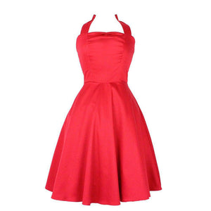 Hemet Halter Swing Dress in Red-Dress-Glitz Glam and Rebellion GGR Pinup, Retro, and Rockabilly Fashions