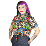 Hemet Knotted Top in Monster Mash-Top-Glitz Glam and Rebellion GGR Pinup, Retro, and Rockabilly Fashions