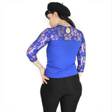 Hemet Long Sleeve Lace Top in Blue-Top-Glitz Glam and Rebellion GGR Pinup, Retro, and Rockabilly Fashions