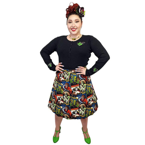 Hemet Circle Skirt in Monster Mash-Skirts-Glitz Glam and Rebellion GGR Pinup, Retro, and Rockabilly Fashions