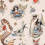 Hemet Nautical Mermaid Tattoo Apron-Pinup Aprons-Glitz Glam and Rebellion GGR Pinup, Retro, and Rockabilly Fashions