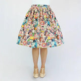 Hemet Comic Skirt in Peach-Skirts-Glitz Glam and Rebellion GGR Pinup, Retro, and Rockabilly Fashions