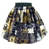 Hemet Pleated Skirt in Edgar Allan Poe Print-Skirts-Glitz Glam and Rebellion GGR Pinup, Retro, and Rockabilly Fashions