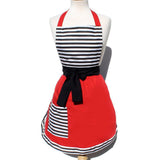 Hemet Chic Stripes & Red Apron-Pinup Aprons-Glitz Glam and Rebellion GGR Pinup, Retro, and Rockabilly Fashions