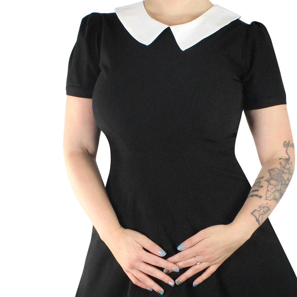 Pointy Collar Dress in Black and White by Hemet – Glitz Glam and Rebellion