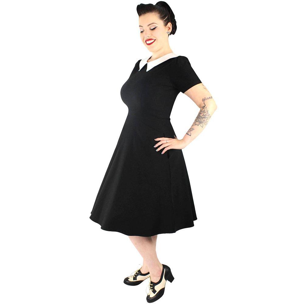 Pointy Collar Dress in Black and White by Hemet Glitz Glam and Rebellion Pointy Collar Dress in Black and White by Hemet Glitz Glam and Rebellion