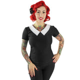 Hemet Wednesday Top in Black-Top-Glitz Glam and Rebellion GGR Pinup, Retro, and Rockabilly Fashions
