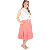Hemet Sleeveless Knotted Top in White-Top-Glitz Glam and Rebellion GGR Pinup, Retro, and Rockabilly Fashions