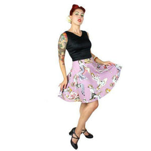 Hemet Zombie Pinup Dress in Lavender & Black-Dress-Glitz Glam and Rebellion GGR Pinup, Retro, and Rockabilly Fashions